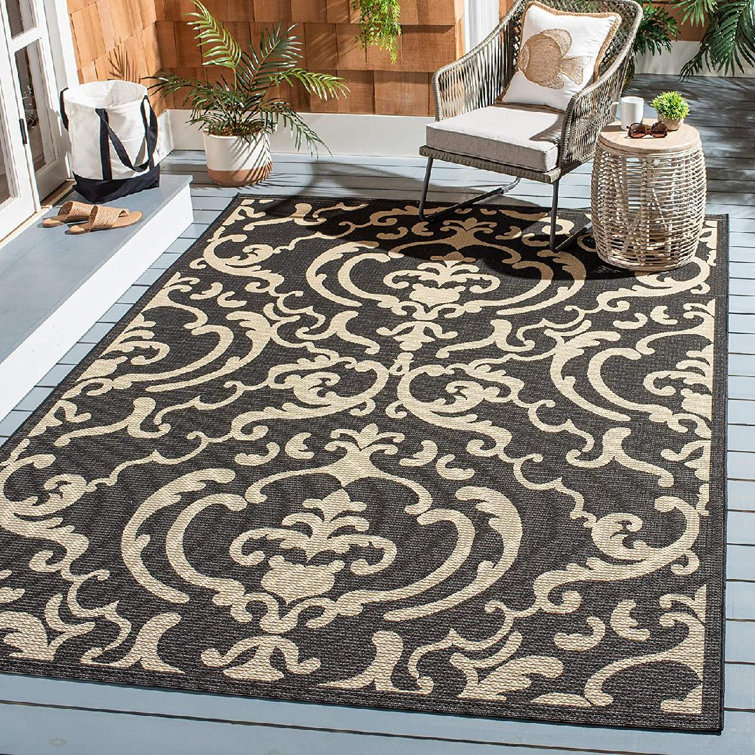 Charlton Home® Akino Black/Light Brown Indoor/Outdoor Rug Wayfair